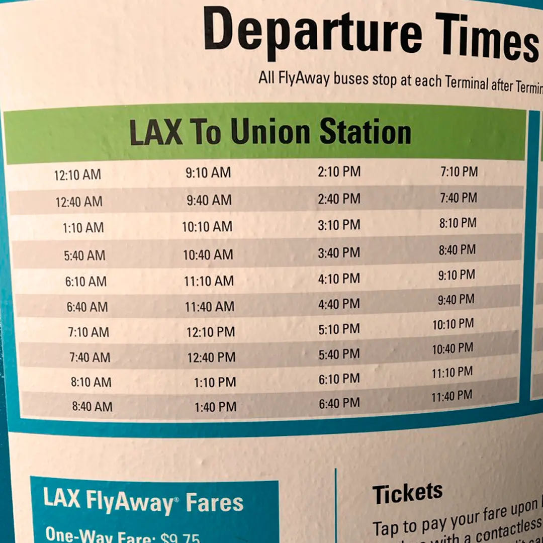 Orari LAX to Union Station